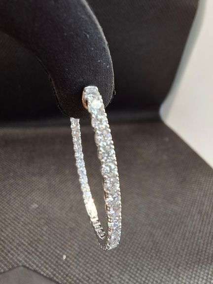 INSIDE OUT 14K WHITE GOLD HOOP EARRINGS