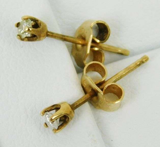 Tiny 14K Diamond Stud Earrings
