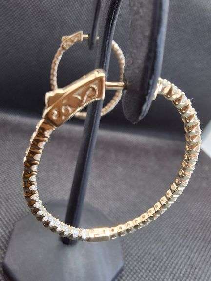 UNIQUE INSIDE OUT HOOP EARRING IN 14K YELLOW GOLD