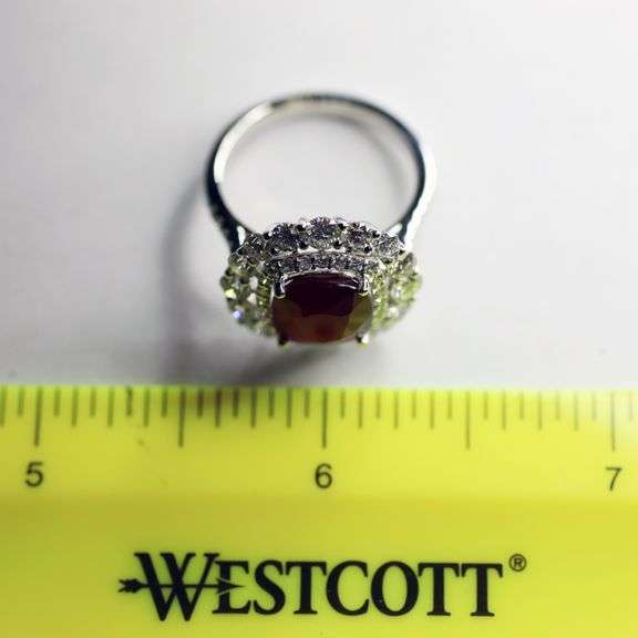GIA certified Platinum Ruby & Diamond Ring