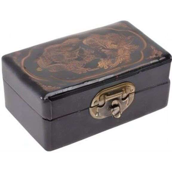 Black Dragon Wooden Jewelry Box with Lock