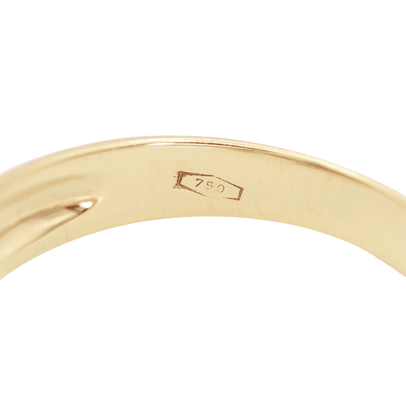 18k (750) Yellow Gold Natural Gemstone and Diamond Ring