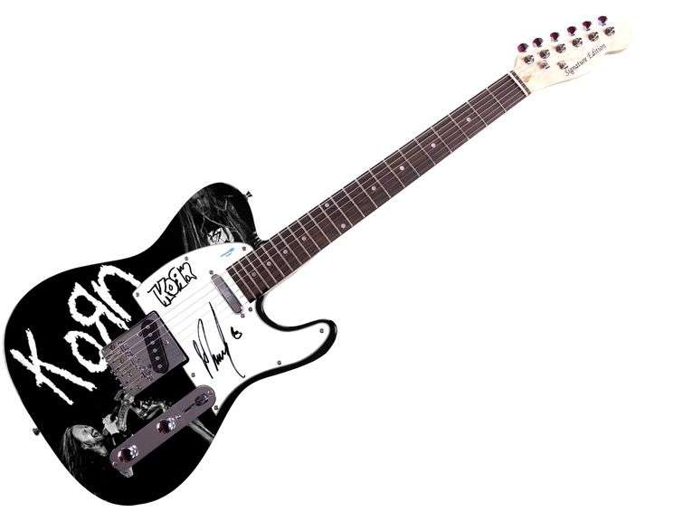 KoRn Munky Autographed 1/1 Custom Graphics Guitar w Logo Sketch ACOA