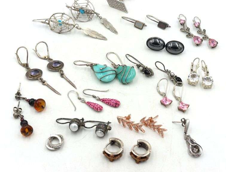 Group lot of Vintage 925 sterling silver earrings