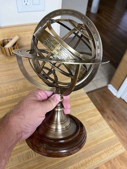 Brass Celestial Sphere with Zodiac Engravings