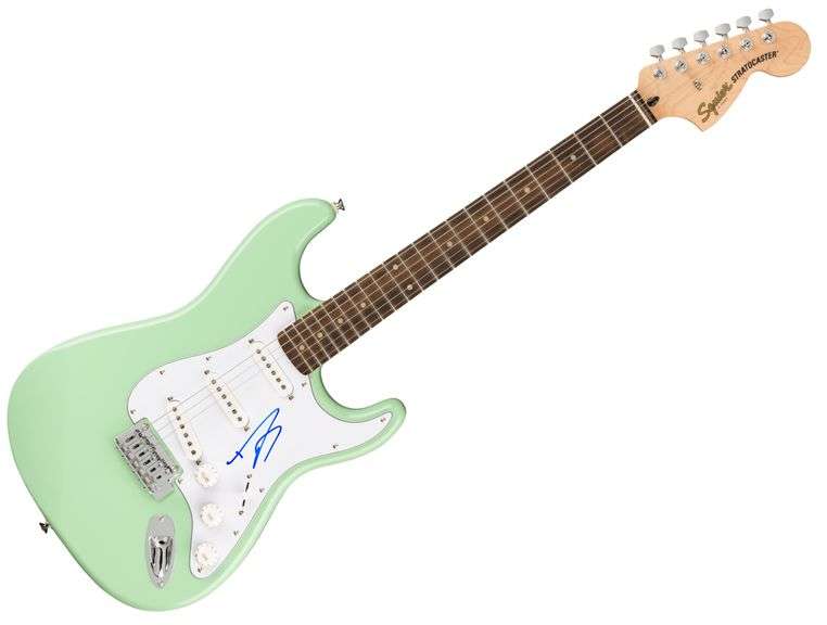 Dave Grohl Nirvana Foo Fighters Signed Surfer Green Fender Stratocaster Guitar ACOA