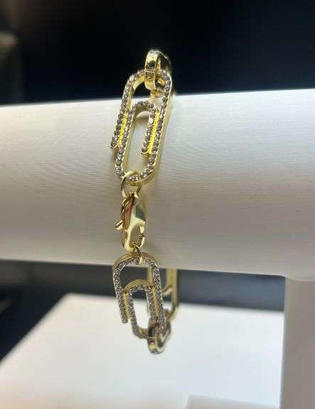 Trendy Cool 14 Kt Gold Plate Paper Clip Bracelet