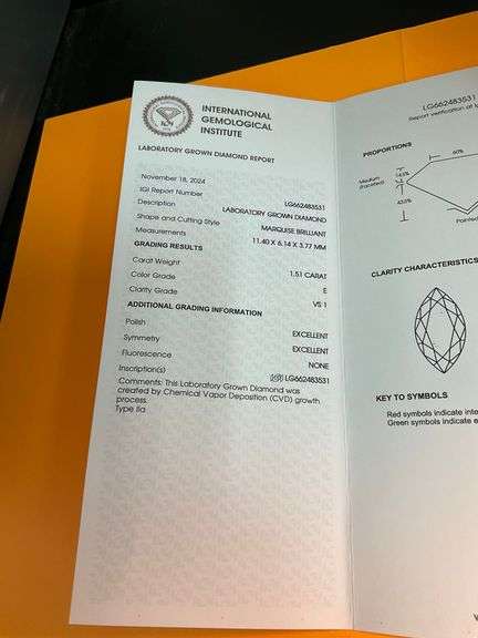 I.G.I CERTIFIED DIAMOND 1.51 CARAT.