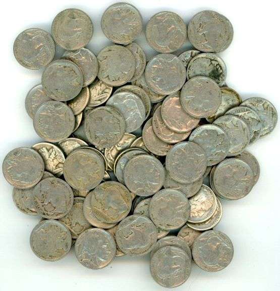 90 Assorted Full Date Buffalo Nickels