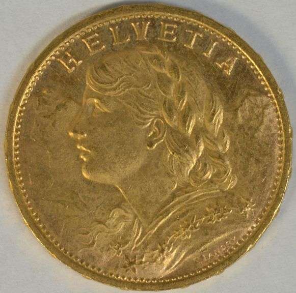 Choice BU 1916 Swiss 20 Francs Gold Piece