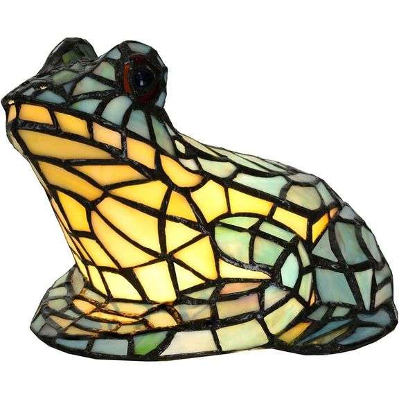 Tiffany Style Stained Glass Frog Lamp