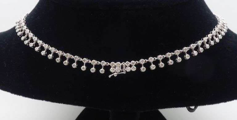 18k White Gold Diamond Choker Necklace