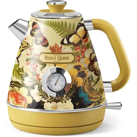 Artistic Retro Electric Kettle with Thermometer