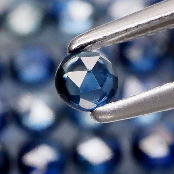Heated only! 6ct rose cut blue Sapphire set!