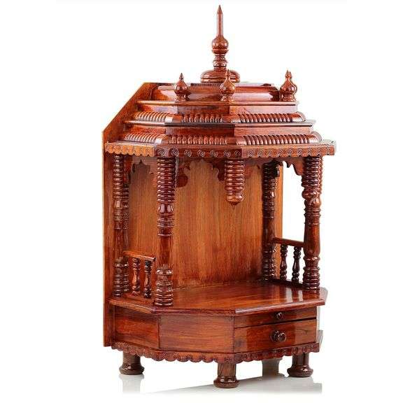 Handcrafted Large Rosewood Wooden Temple