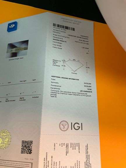 I.G.I CERTIFIED LOOSE DIAMOND 1.43 CARAT