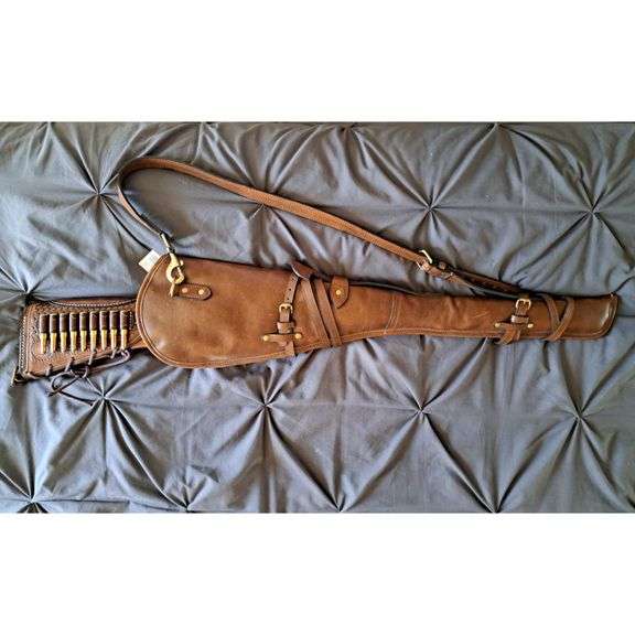 33 Inch Full-Grain Leather Case with Shoulder Strap