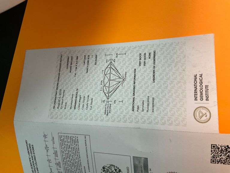 I.G.I CERTIFIED LAB GROWN DIAMOND 1.64 CARAT