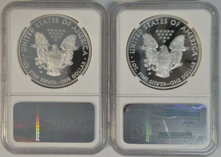 2 Perfect 2012-W NGC PF70 ULTRA CAMEO $1 Silver Eagles