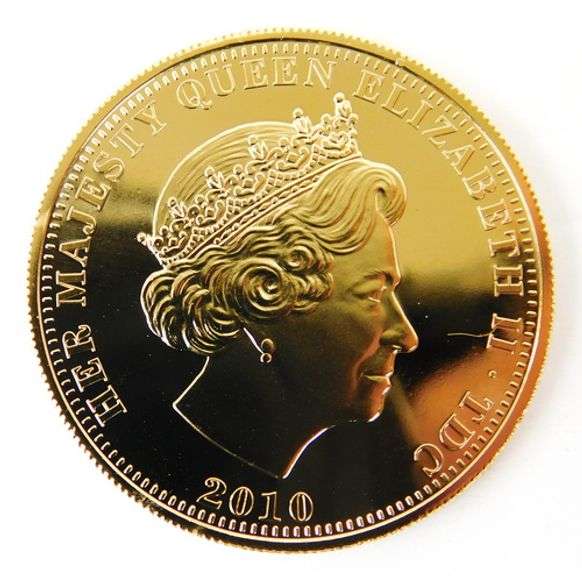 2010 Britannia Five Pounds Gold-Tone Coin