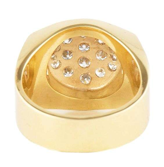 Gents 1.85ctw Round and Princess Cut Diamond Cluster Ring in 14K