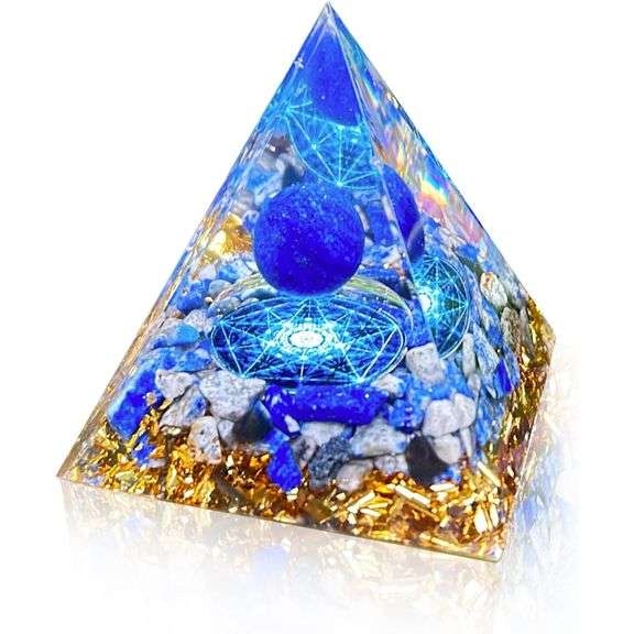 Amethyst & Moonstone Orgonite Pyramid