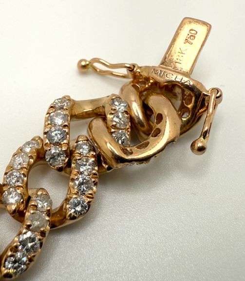 Very fine Cuban rose gold 14k with diamonds, size 7