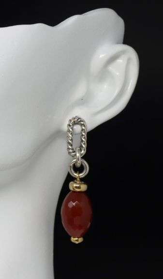 Trendy David Yurman Carnelian Figaro Bijoux Dangle Earrings