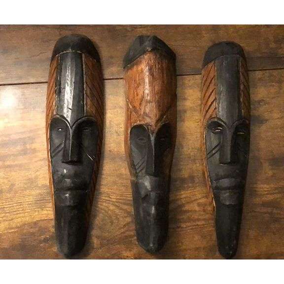 Authentic African Handcrafted Wooden Fang Masks