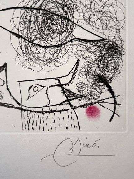 Rare Joan Miro Etching and Aquatint Signed in Pencil from the 1960's