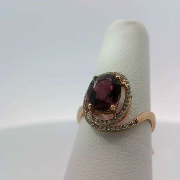 Pink Tourmaline and Diamond Ring