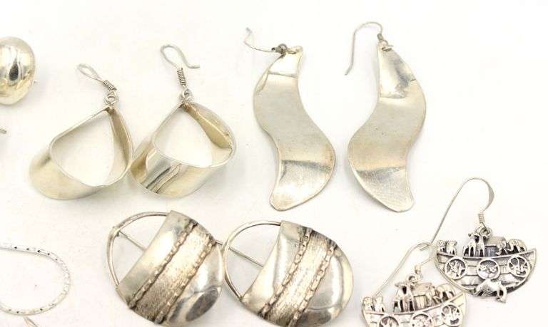 Group lot of Vintage 925 sterling silver earrings