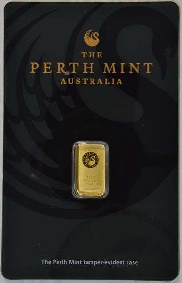 The Perth Mint 1 Gram pure .9999 fine gold bar sealed. Unique Serial Number