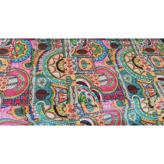 Handmade Cotton Quilt Reversible Throw Blanket