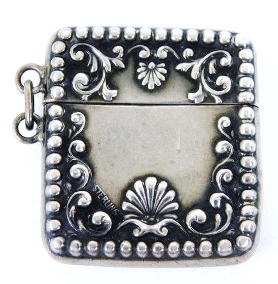 Antique Sterling Silver Stamp Case