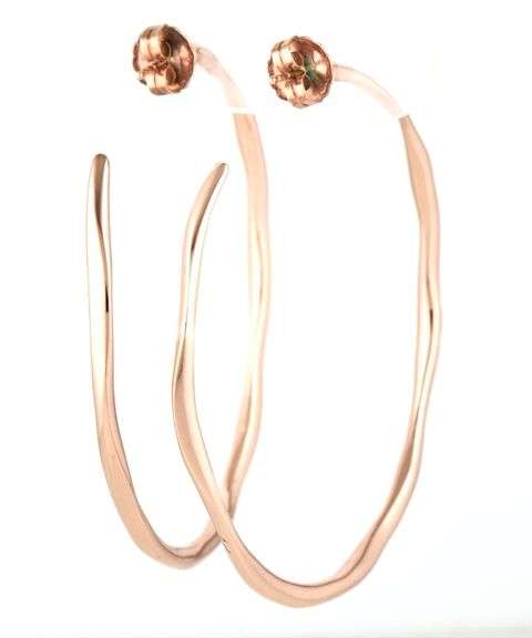 Ippolida Rose Plated Hammered Hoops