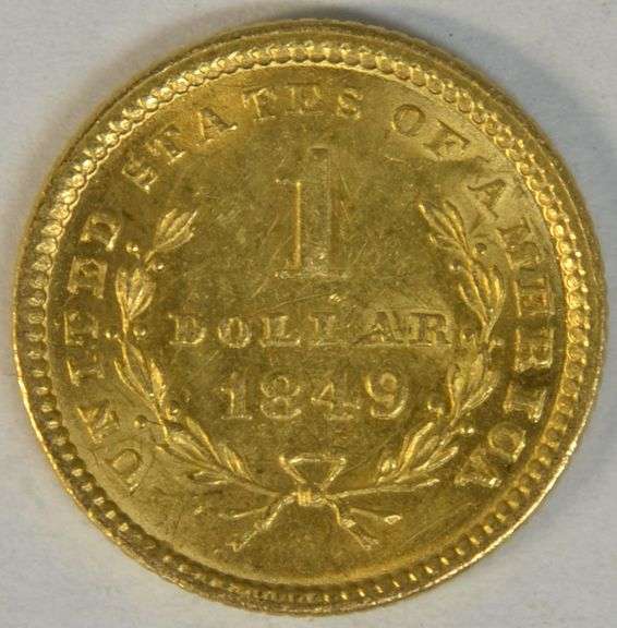 Lovely Scarce 1849 (Type I) Type One $1 Gold Piece in BU
