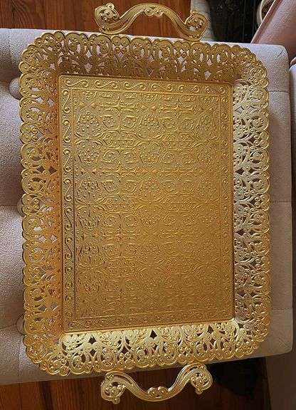 Golden Ottoman Heritage Serving Tray