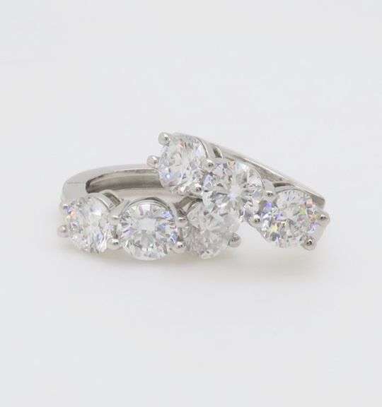 1.88CTW Diamond Hoop Earrings in White Gold