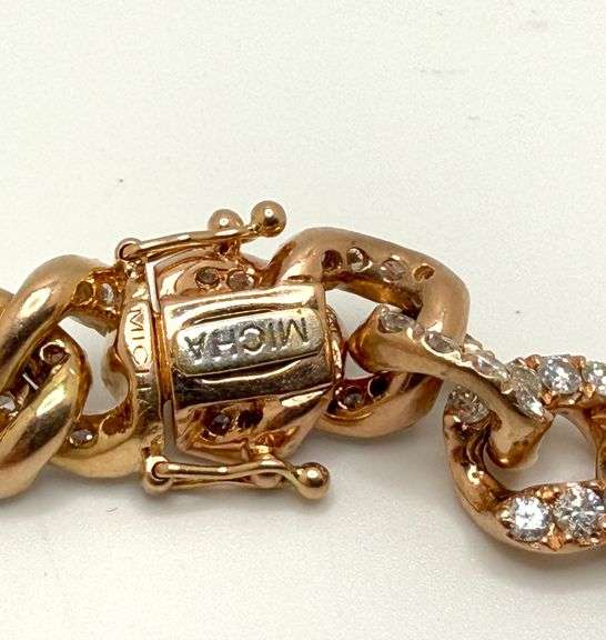 Very fine Cuban rose gold 14k with diamonds, size 7