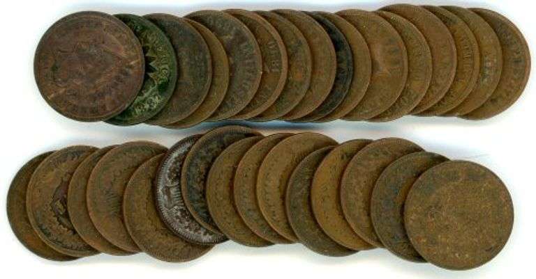 31 Assorted Indian Head Cents: 1887-1908