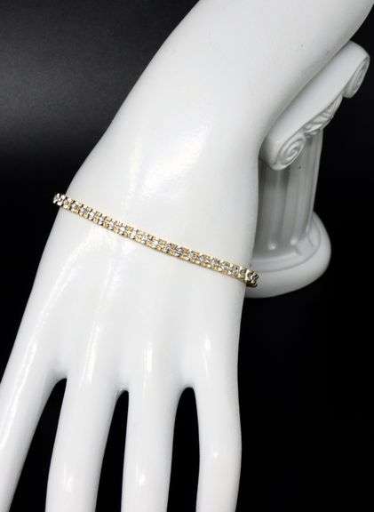 14kt Yellow gold 0.75ctw diamond tennis bracelet