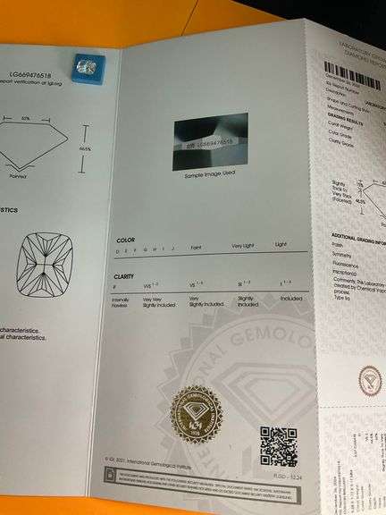 IGI CERTIFIED LOOSE DIAMOND 3.07 CARAT CUSHION CUT D-VS2