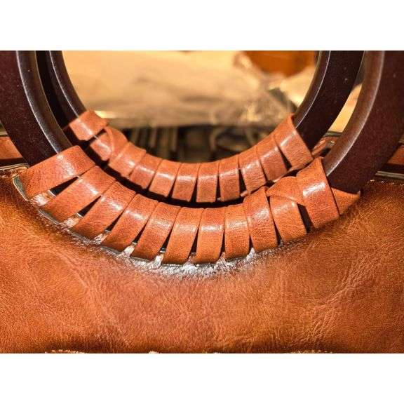 Leather Crossbody Embossed Satchel Handbag