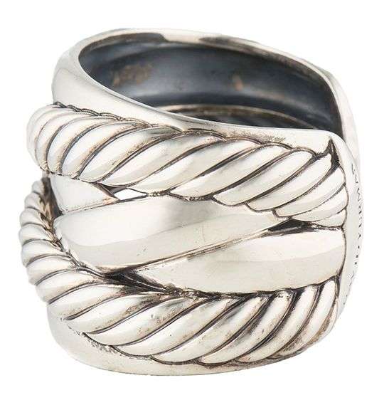 David Yurman Cable Classic Wide Crossover Cuff Bracelet in Sterling