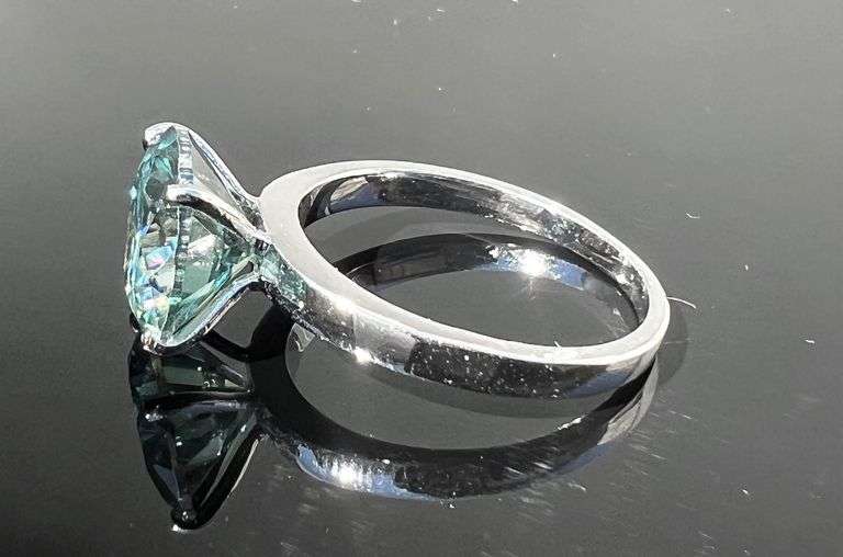 Huge Rare 7 Ct  Ice Blue Lab Simulated Diamond Ring