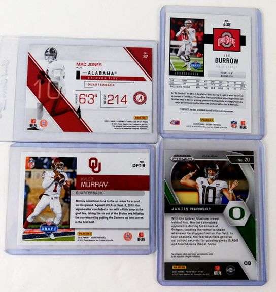 4 Quarterback Football Cards, 2019-2021