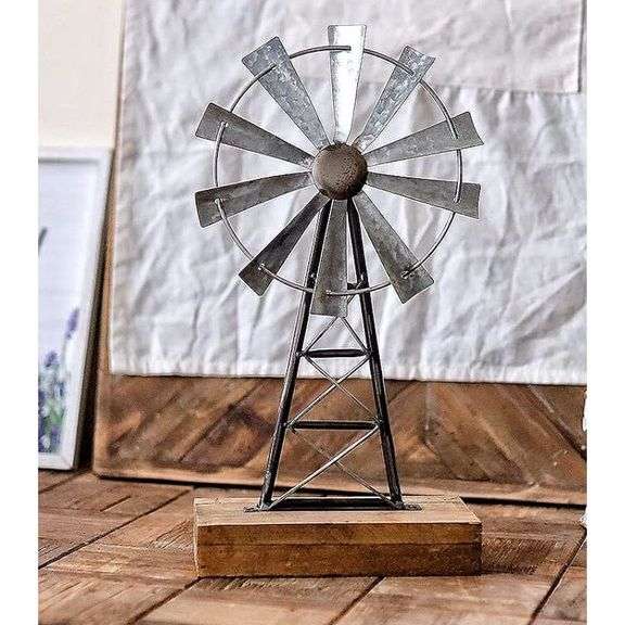 Rustic Farmhouse Tabletop Windmill