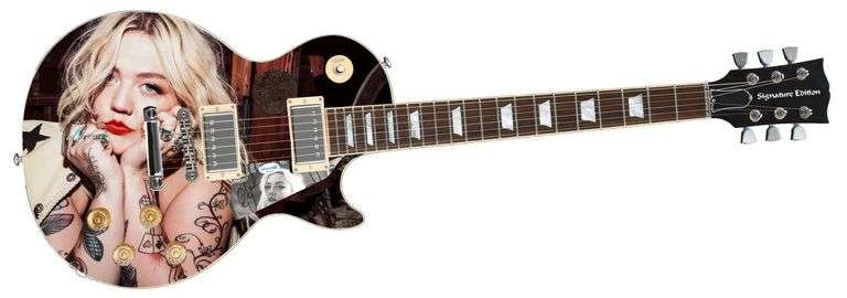 Elle King Signed "Tatted Up" Custom 1/1 Signature Edition Graphics Guitar ACOA