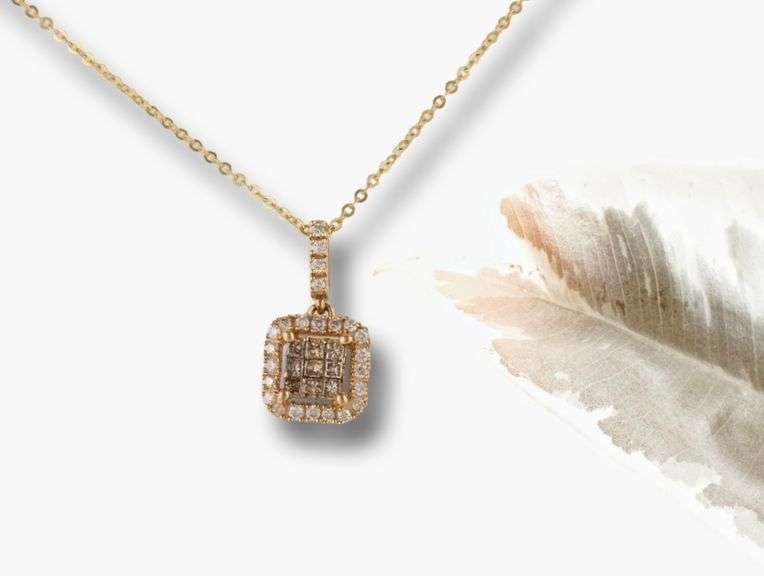 Divine Chocolate and White Diamond Pendant on Chain